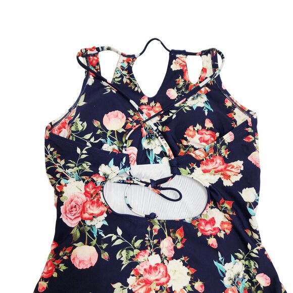 Cupshe Womens Floral Print One-Piece Swimsuit With Strappy Back Design  SIZE M - Picture 11 of 12